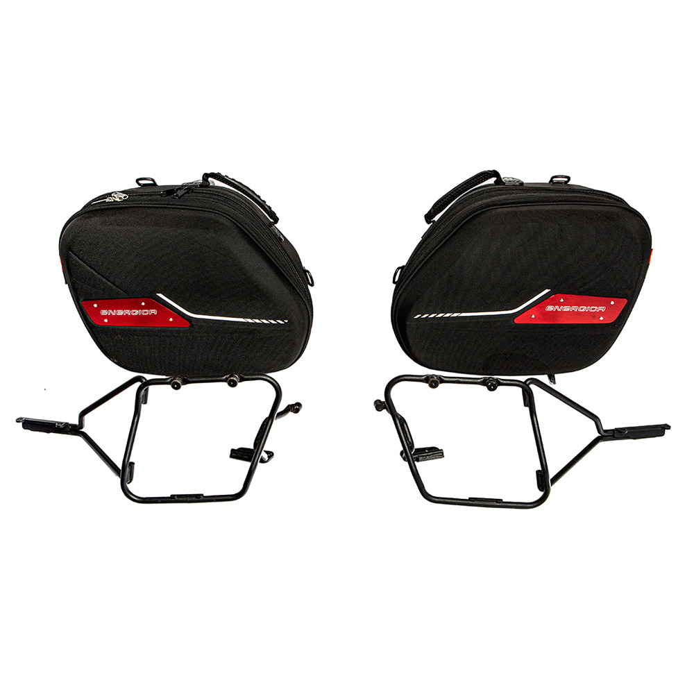 Side bags and Energica rack kit. Red